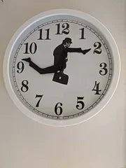 Monty Python inspired Silly Walk Wall Clock